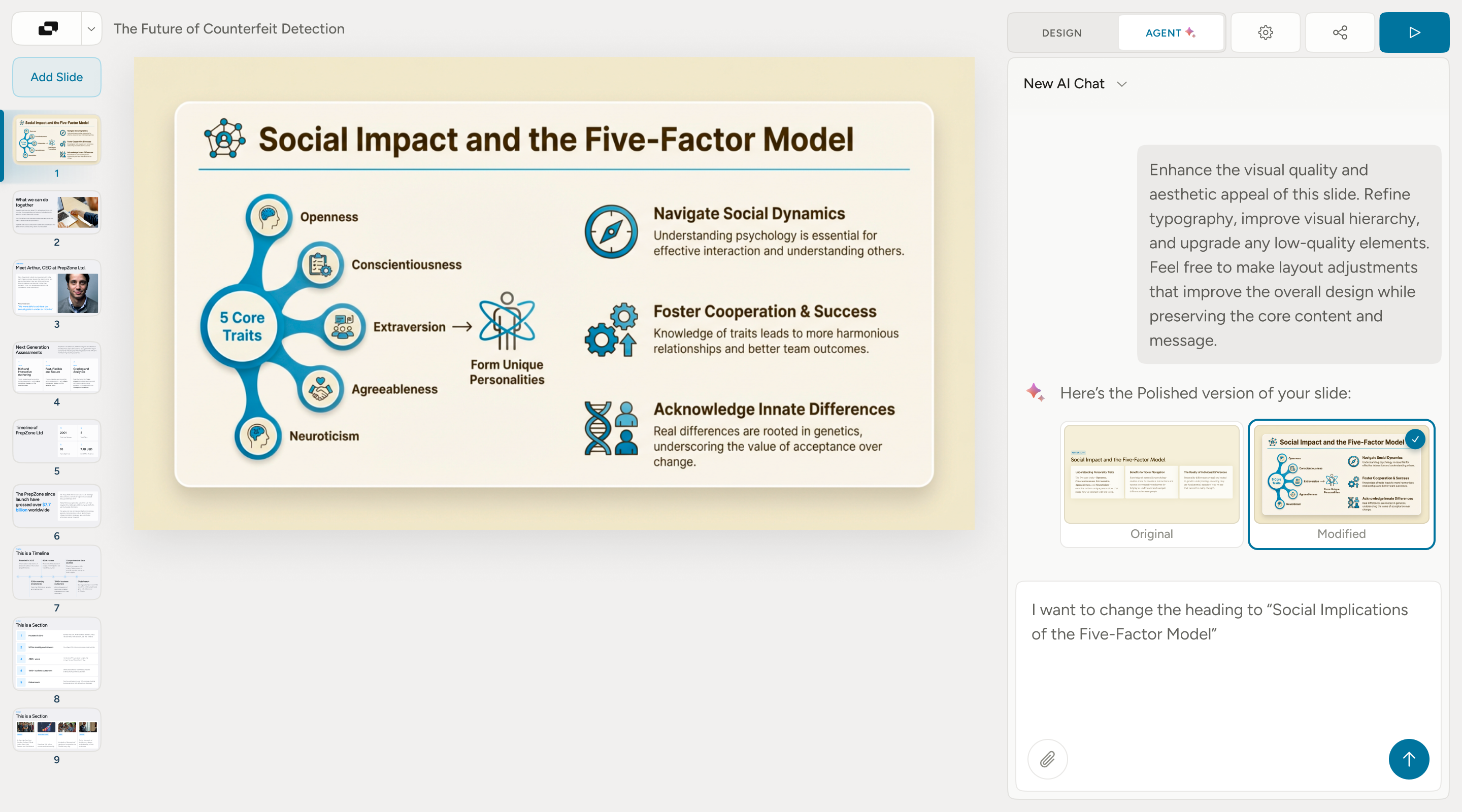 Agentic Slide Editing
